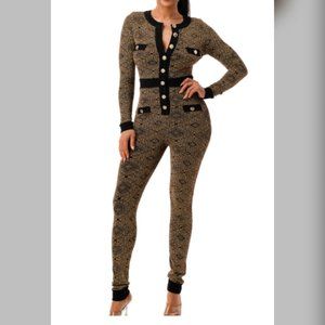 Gold Knit Jumpsuit